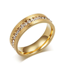 Cheap stainless steel gold crystal rings,gold circle ring jewelry